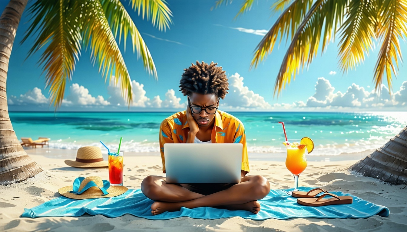 Professionista in vacanza con sensi di colpa