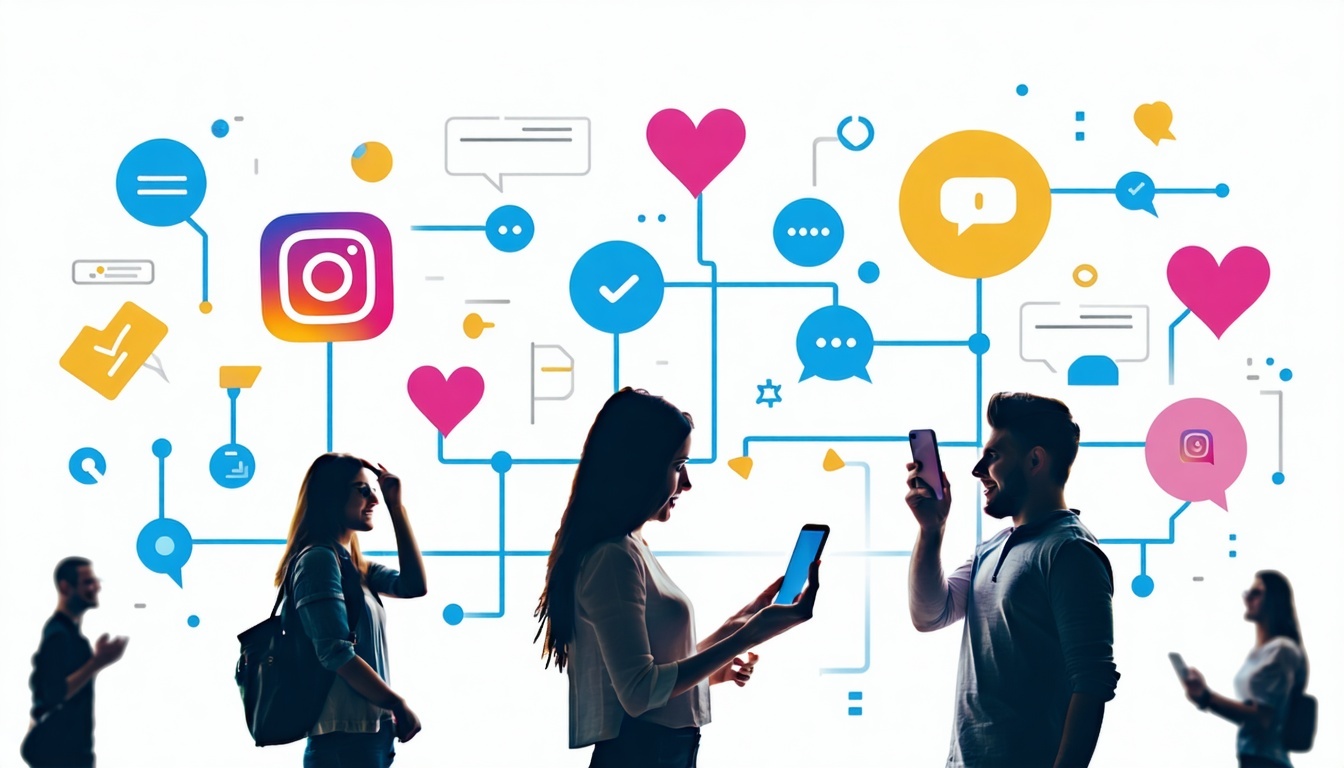 Persone interagiscono sui social media
