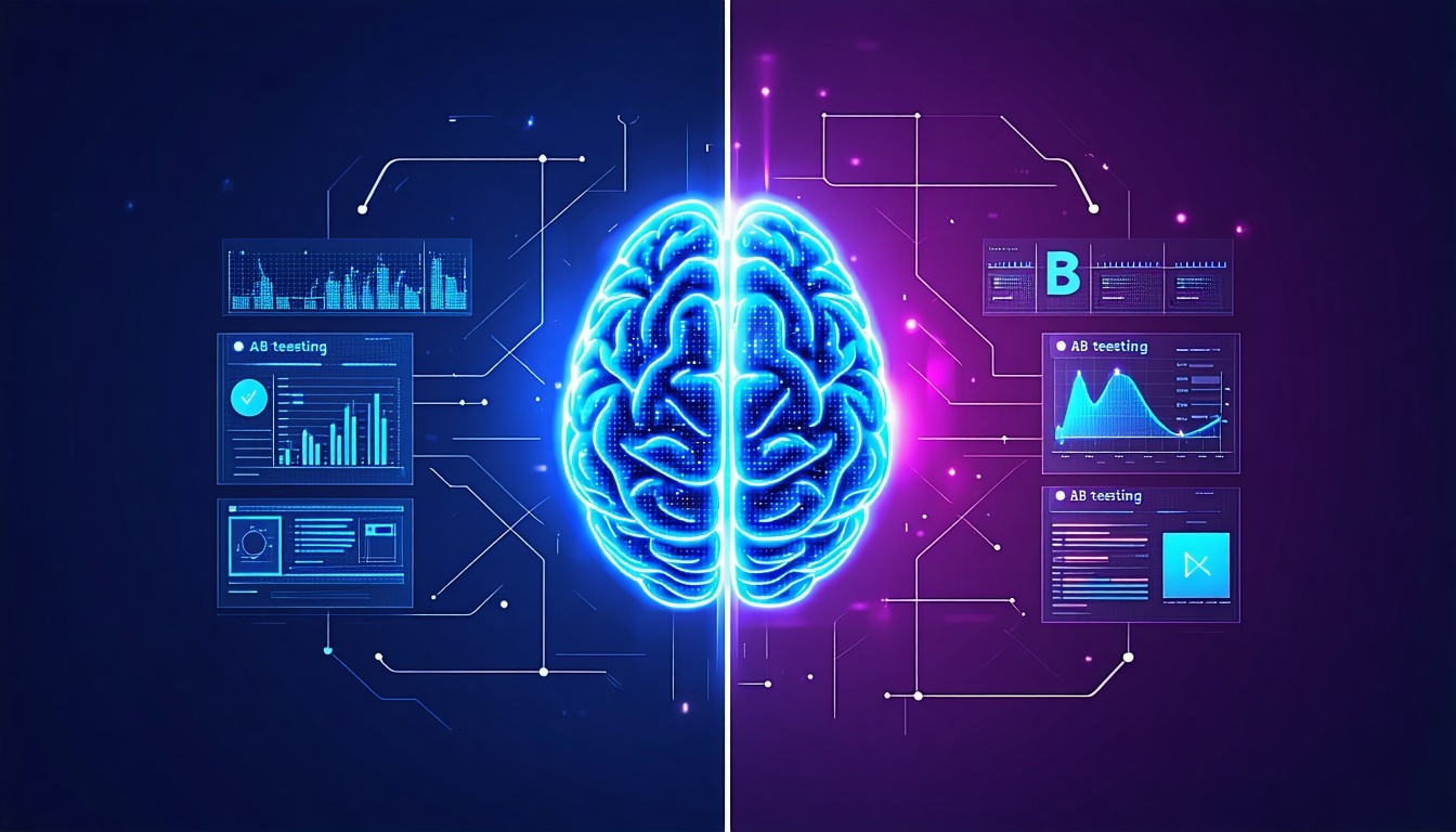 Cervello e test A/B con intelligenza artificiale.
