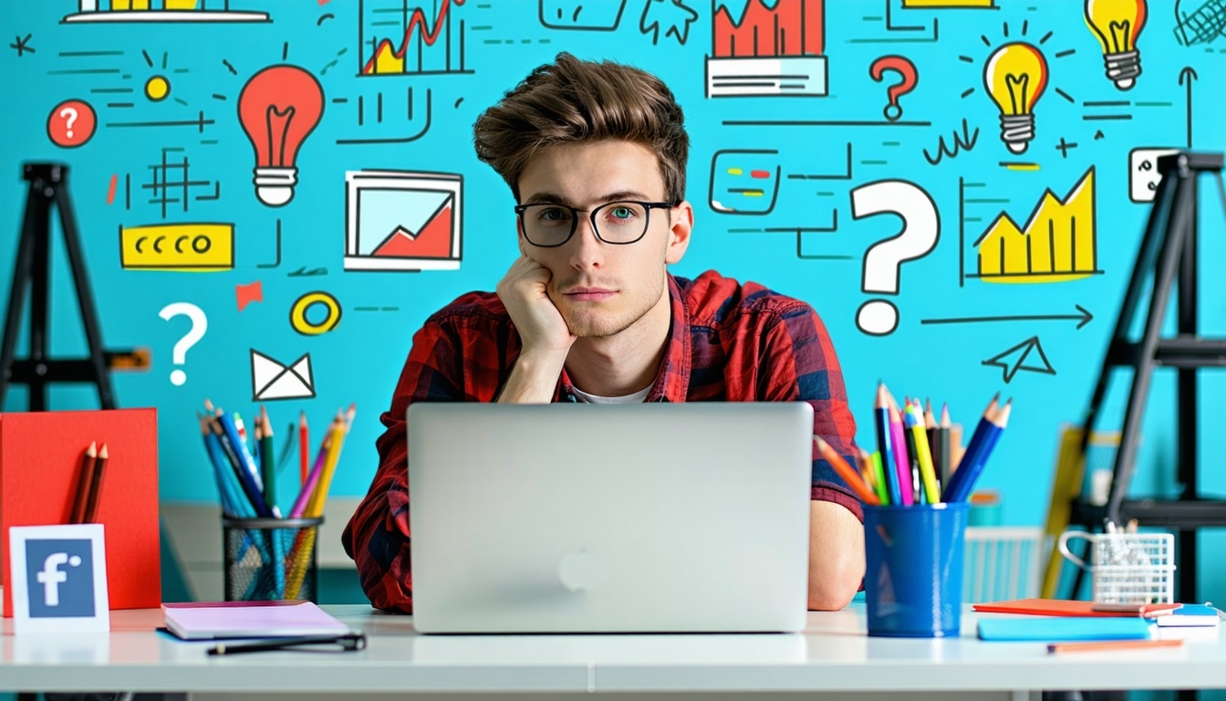 Ragazzo alla scrivania con interfacce grafiche 