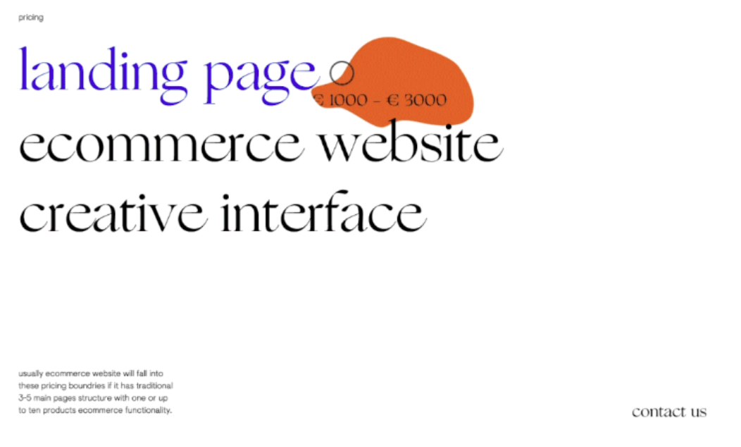 Pricing becomes visible upon hovering over the category page.